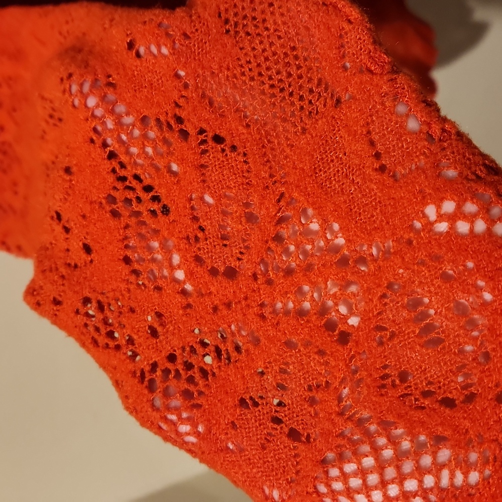 ❤️ FREE PEOPLE NOT COLD IN THIS LACE TOP, VIBRANT ORANGE, MEDIUM - Picture 15 of 15